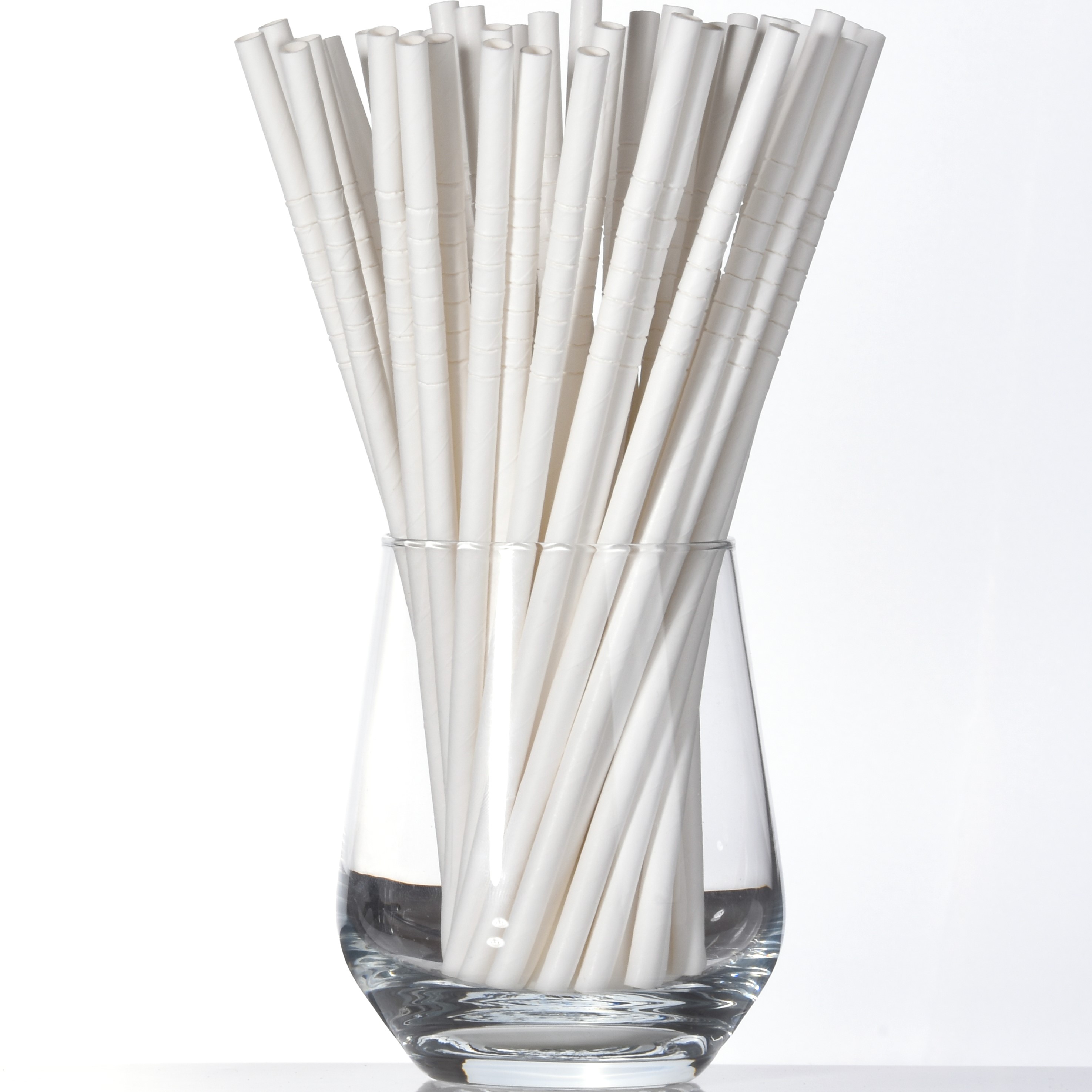 Solid White Paper Straws Bulk 6mm Biodegradable Food Grade Eco Friendly Disposable Drinking Straws Wedding Cafe Restaurant