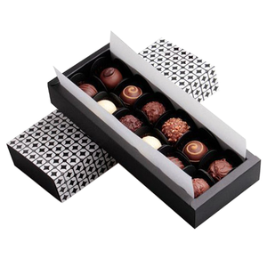 Boîte de chocolat en papier personnalisée en usine boîte d'emballage de cadeau de bonbons avec insert blister en or et sac pour les cadeaux - Product Image 3