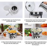 Vaisselle argentée Chauffe-plats Buffet serveur Poêle ronde Chauffe-plat pour buffet de mariage