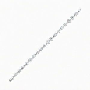 Bracelet tennis en argent S925 avec moissanite taille brillant rond sertie à griffes, certificat GRA pour bijoux cadeaux - Product Image 1