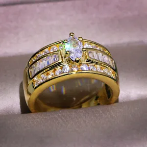 Модные ювелирные украшения высокого качества по оптовой цене KYRA0802 CZ кольцо позолоченное обручальное циркониевое Ювелирное кольцо для женщин
