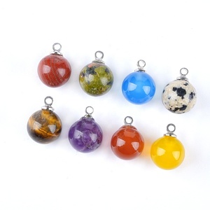 Perle sphérique en pierre naturelle de 10 mm pour la fabrication de boucles d'oreilles, bracelets, colliers, accessoires de bijoux en cristal, perles en vrac - Product Image 4