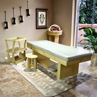 Table de massage thaïlandaise en chêne de haute qualité, confortable, 066-3 #   Mobilier de salon commercial haut de gamme pour hôtels et écoles, capacité de charge de 250 kg