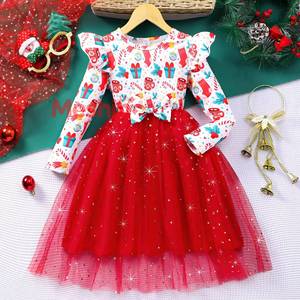 Vestido de Tul de Manga Larga para Niñas, Disfraz de Carnaval para Fiesta de Navidad, Cumpleaños - Product Image 1