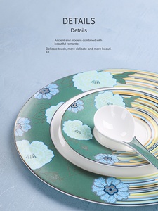 Conjunto de Louças de Porcelana Fina Estilo Minimalista Chinês |   Pratos e Tigelas Pintados à Mão com Folheado a Ouro para Sushi e Ramen em Casa - Product Image 1