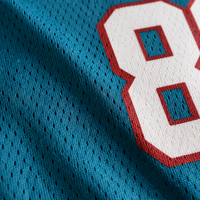 Maillot de football américain et de lacrosse personnalisé vintage vierge imprimé unisexe en maille de toile 100 % polyester de haute qualité, T-shirt court
