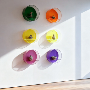 Poupées en acrylique, présentoir de figurines rondes murales, présentoir suspendu, boîte aveugle, support de rangement, multi-couleurs en stock - Product Image 4