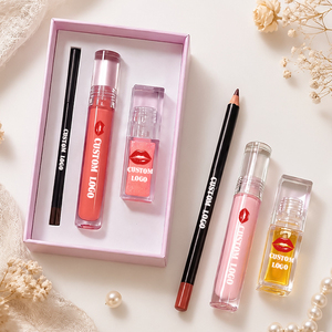 Brillo Labial Transparente <span class=keywords><strong>de</strong></span> Marca Privada, Vegano, con Brillo y Cambio <span class=keywords><strong>de</strong></span> Color, <span class=keywords><strong>Aceite</strong></span> Labial con Delineador <span class=keywords><strong>de</strong></span> <span class=keywords><strong>Labios</strong></span> Cremoso Mate Natural, Kit <span class=keywords><strong>de</strong></span> Lápiz Labial - Product Image 3