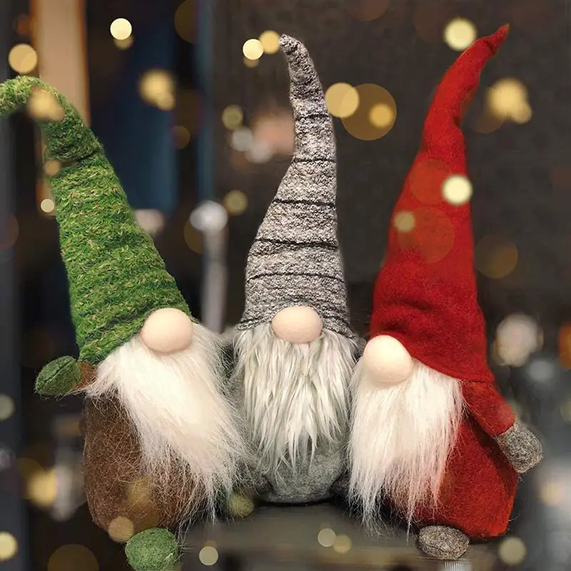 Gnome ของตกแต่งวันคริสต์มาสหรูหรา,ของตกแต่งวันขอบคุณพระเจ้าของขวัญทำด้วยมือจากสแกนดิเนเวียสวีเดนของตกแต่งวันคริสต์มาส Tomte