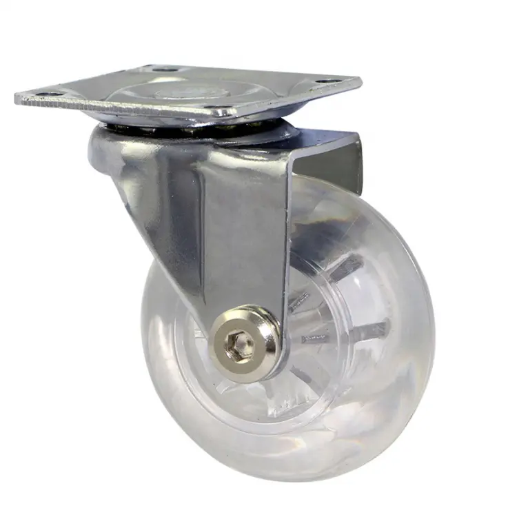 HM2101 fabbrica direttamente Hyaline PU Medical Caster Wheel piastra trasparente ruote girevoli per mobili per carrozzina