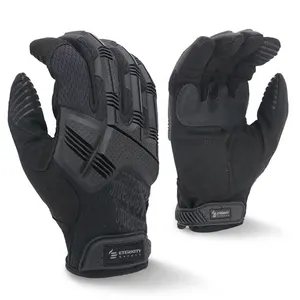 ENTE SAFETY Anti Impact Knuckle Protection Tactical Black Mechanic Work Gloves