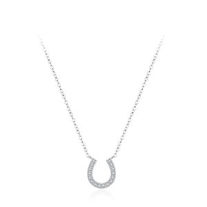 Collar de Plata de Ley S925 con Colgante de Herradura de la Suerte en Forma de U, Joyería Moderna para Mujeres y Hombres, Delicado Collar para Regalo - Product Image 1