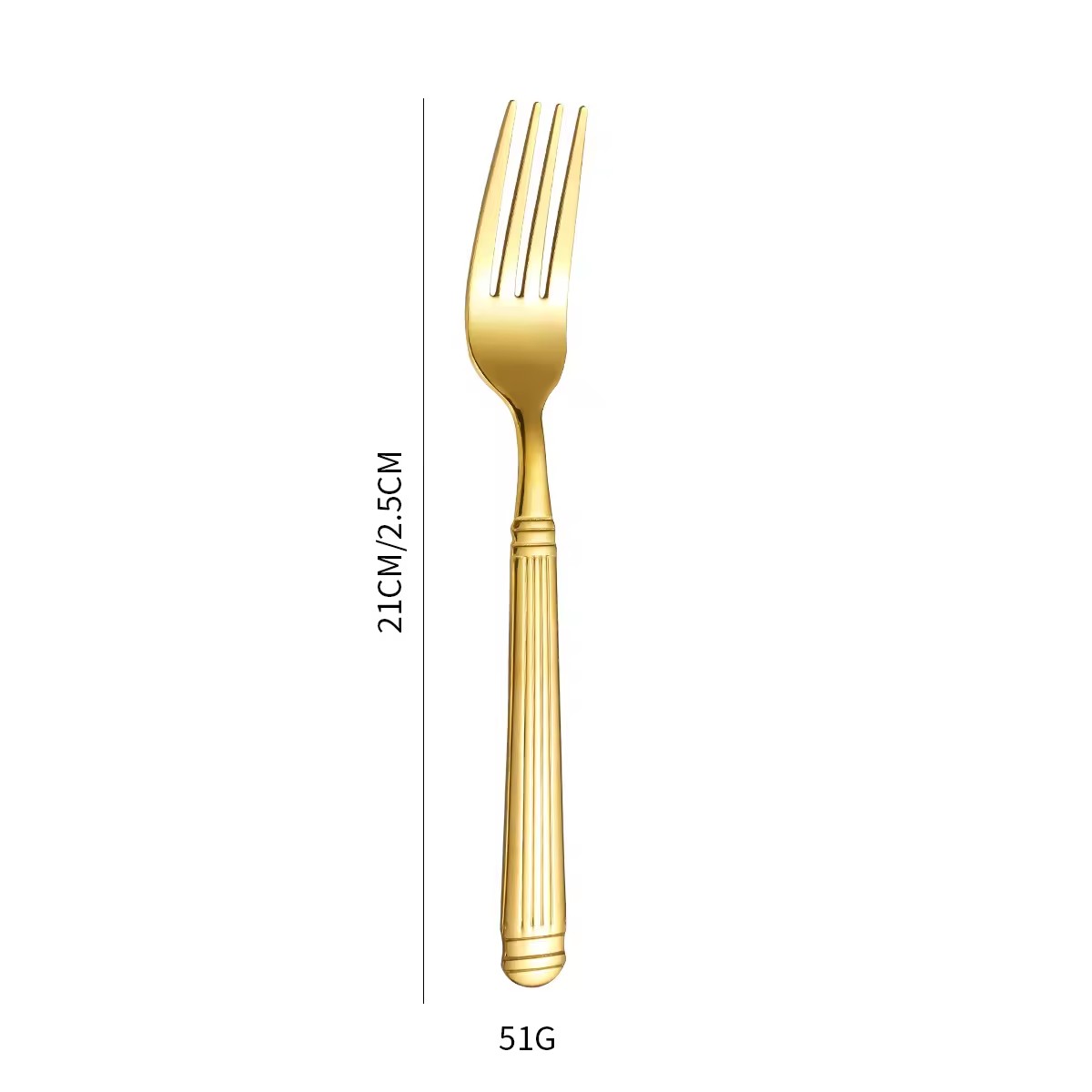 Fourchette de table dorée