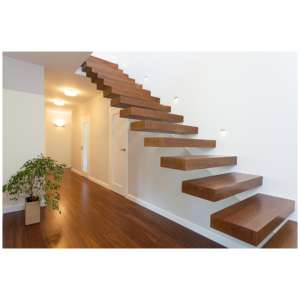 Escalier droit en bois personnalisable de haute qualité sans rampes, escalier flottant en bois à marches ouvertes pour intérieur - Product Image 2