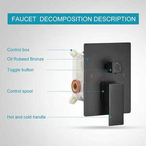 معدات دش تثبت بالسقف، طقم فاخر معدات دش وخلاط بوابل مياه للحمام، رأس دش بوابل مياه محمول باليد - Product Image 5