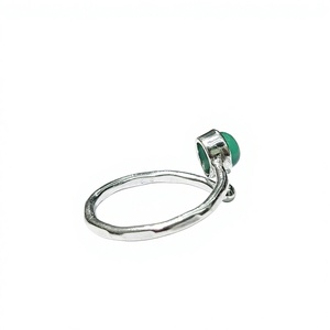 Bague en argent sterling 925 style bohème avec onyx vert, ajustable, en fil torsadé, pour cadeau - Product Image 4