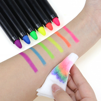 Crayon de peinture pour le visage GP Private Logo, imperméable, à pointe torsadée, qui brille dans le noir, lavable, non toxique, peinture néon UV pour le visage