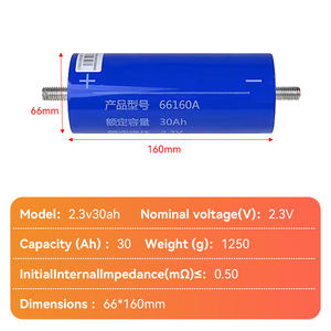 Аккумуляторная ячейка LTO твердотельного типа 30Ач/40Ач/45Ач 66160 (3.2В) с ресурсом 3000+ циклов, цилиндрическая, для солнечных систем и домашнего хранения энергии, -20-60°C - Product Image 3