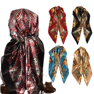 Nuovo Design Personalizzato, Foulard Quadrato in Seta Satinata 100% Poliestere, Sciarpa con Stampa di Motivi Animali, Vendita all'Ingrosso - Product Image 1