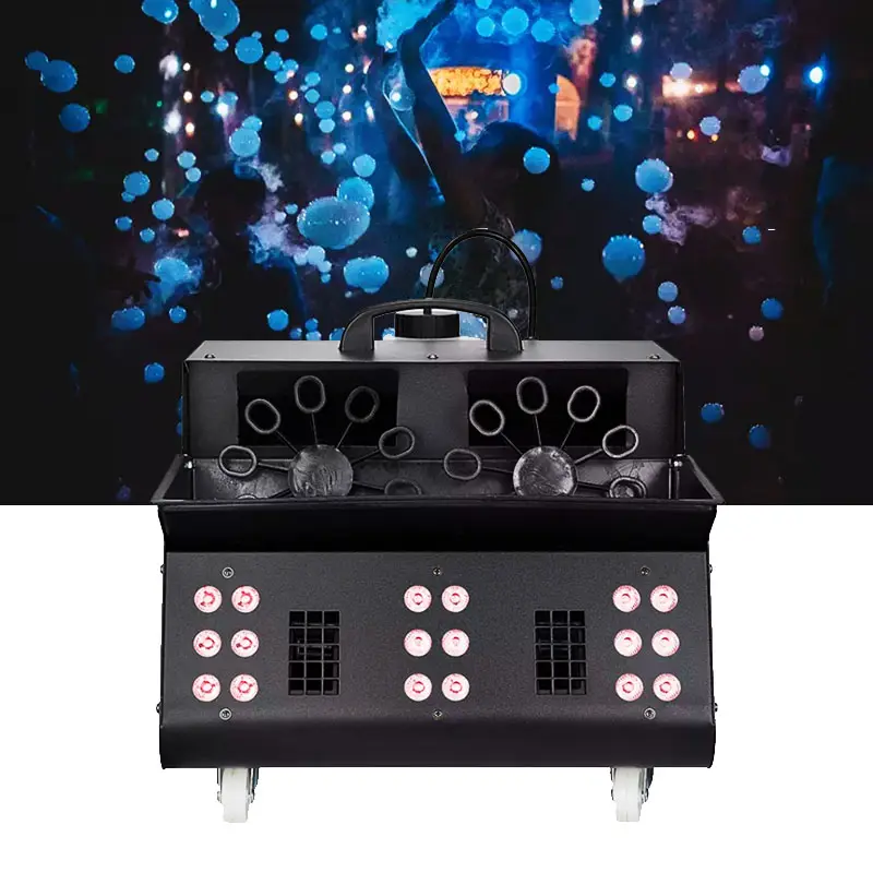 1500w RGB LED Dmx 512 otomatik üfleyici sabun köpüğü sis duman makinesi ile kablosuz uzaktan kumanda sahne DJ düğün parti gösterisi çocuk