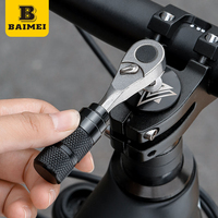 Bomba de Bicicleta BaiMei, Kit de Reparación de Bicicletas Portátil, Juego de Llaves de Tubo, Puntas de Destornillador, Palancas para Neumáticos, Multifuncional para Ciclismo