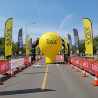 Ballon à air chaud gonflable géant en PVC imperméable de 5 m avec logo imprimé personnalisé et souffleur pour la publicité extérieure et la promotion d'événements