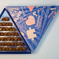 Triangle personnalisé Croissant Crêpe Pizza Boîte Biscuits Boulangerie Pâtisserie Gâteau Gaufre Brownie Restauration Boîte D'emballage En Papier
