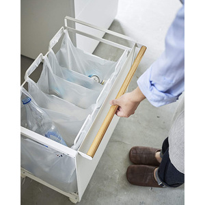 Thùng Rác Phân Loại Ba Ô Đơn Giản Giá Đựng Thùng Rác Có Thể Di Chuyển Được Cho Nhà Bếp Giá Phân Loại Rác Khô Và Ướt - Product Image 3