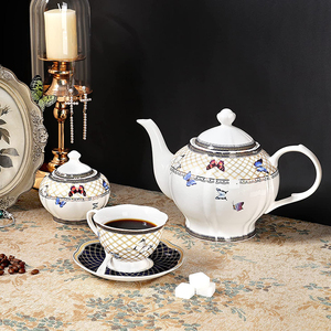 Fine Royal Butterfly Pattern 17-Piece British Ceramic Porcelain <strong>Tea</strong> <strong>Set</strong> Modern Bone China Eco-Friendly White <strong>Tea</strong> <strong>Party</strong> <strong>Set</strong> for - Product Image 4