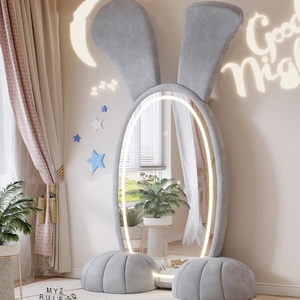 Specchio da Terra Moderno a Figura Intera con Disegno di Coniglietta Principessa <span class=keywords><strong>per</strong></span> Bambine, Grazioso Specchio Rosa a Figura Intera <span class=keywords><strong>per</strong></span> Camere dei Bambini - Product Image 4