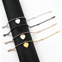 Bracelet personnalisé avec pendentif cœur Ywyougang, breloque gravable en acier inoxydable sur chaîne maille forçat pour femme, cadeau