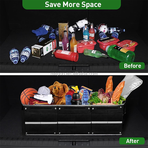 Organisateur de coffre de voiture pliable avec compartiment isotherme pour aliments, boissons, équipement de <span class=keywords><strong>camping</strong></span> et aventures en plein air - Product Image 6