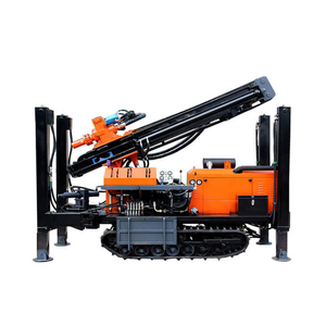 Plateforme de forage sur rail orange avec bras hydraulique et pieds de support pour opérations minières - Product Image 1
