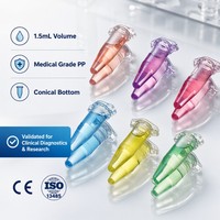 Tube à centrifuger transparent/brun de 1,5 ml avec marques graduées