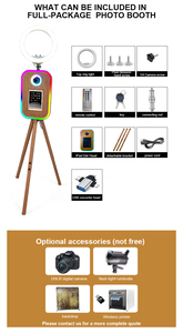 Cabina de Fotos Portátil con Soporte Triangular con Aspecto de Madera, Luz RGB Cuadrada, Cabina de Fotos Retro para IPAD y DSLR - Product Image 5