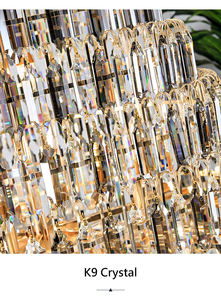 ポストモダンミニマリスト二世帯住宅リビングルーム大型シャンデリアライト高級北欧リビングルームクリスタルランプ中空ロフト - Product Image 6