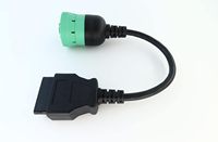 Câble adaptateur vert Type 2 J1939 9 broches mâle vers 16 broches OBD2 femelle pour camion lourd, véhicule, adaptateur de diagnostic ELD GPS