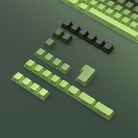 Capuchons de touches de clavier mécanique en PBT à sublimation thermique, couleur dégradée Matcha, gravure latérale positive, transmission lumineuse, emballés
