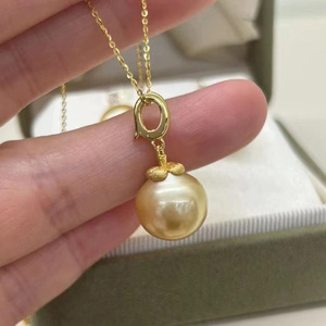 Pendentif en argent S925, perles de 10-13 mm, accessoires de perles DIY, collier en jade taille coussin, boucle dorée 31138, matériau principal forme diamant - Product Image 4