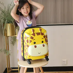 Çocuk tekerlekli çanta 3D aslan inek çanta yeni trendy sevimli evrensel tekerlek hediye logosu kaplan yatılı durumda AP870