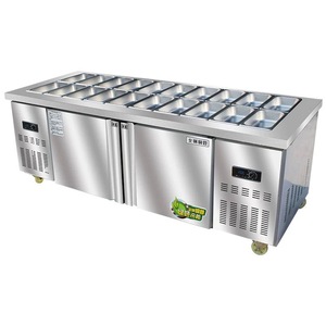 Mesa Refrigerada y Congelada Comercial de <span class=keywords><strong>1.5m</strong></span> para Guarniciones, Salsas y Ensaladas con Bandeja Ranurada para Exhibir Ingredientes - Product Image 2