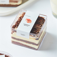 Boîte à gâteau en plastique transparent, de qualité alimentaire, réutilisable en PET avec couvercle, 1 pièce