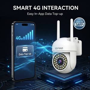 EZVYAO 2026 Caméra PTZ 4G LTE WiFi Économique Sans Réseau Requis Caméra de Sécurité Extérieure V380 Pro 2MP Vision Nocturne Couleur RTS - Product Image 3