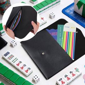 PU Leather Mahjong Rule <b>Card</b> Holder Mahjong Score <b>Card</b> Protective Sleeve Mahjong Accessories Gift for <b>Playing</b> Games Travel - Product Image 3