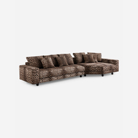Canapé haut de gamme Divano Italiano marque de luxe canapé en tissu léopard Azalea pour salon chambre hôtel