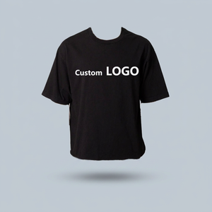 Men's Formal Custom Logo High Quality 100% Cotton Heavyweight Crew Neck Drop Shoulder Blank T-Shirts - Product Image 2