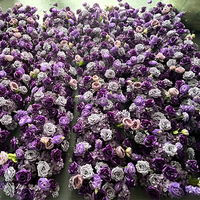 Guirlande de fleurs artificielles violettes en soie synthétique de haute qualité RF14 pour décoration romantique de mariage et événements, rangée de fleurs artificielles pour table de salle à manger