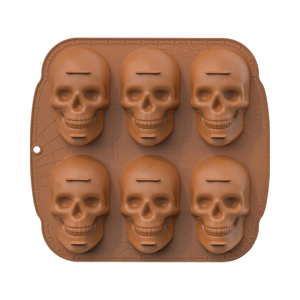 Molde de silicona de 6 cavidades Mcbridenty Halloween 3D duradero marrón Pirata Calavera <span class=keywords><strong>pan</strong></span> pastel <span class=keywords><strong>Pan</strong></span> 29x27cm para hornear propósito decorativo - Product Image 1