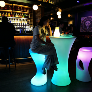Table <span class=keywords><strong>de</strong></span> <span class=keywords><strong>mobilier</strong></span> d'extérieur LED en plastique PE, ensemble <span class=keywords><strong>de</strong></span> patio, 16 couleurs RVB, <span class=keywords><strong>mobilier</strong></span> <span class=keywords><strong>de</strong></span> jardin extérieur étanche, <span class=keywords><strong>mobilier</strong></span> <span class=keywords><strong>de</strong></span> bar d'extérieur - Product Image 5