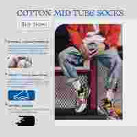 Chaussettes mi-mollet en coton à motif flamme personnalisé, noires et blanches, respirantes et extensibles, pour le sport et les loisirs